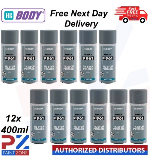 12X HB BODY P961 1K ETCH PRIMER AEROSOL 400ML - GREY